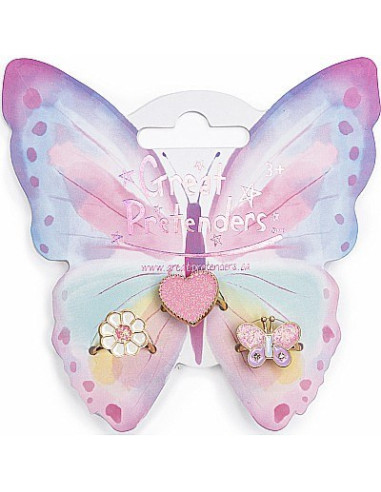 Set de 3 bagues - wonderland papillons