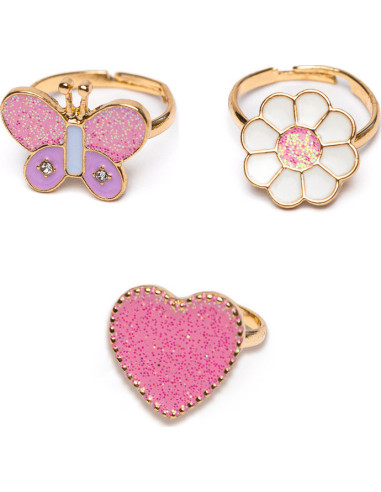 Set de 3 bagues - wonderland papillons