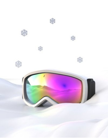 Porte cle masque de ski et son flocon