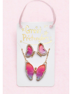 Collier et boucles d'oreilles boutique butterfly