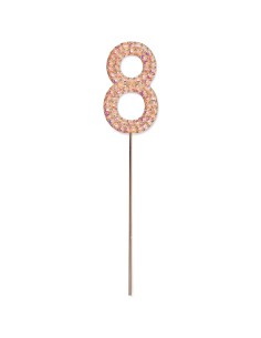 Decoration gateau anniversaire 8 rose