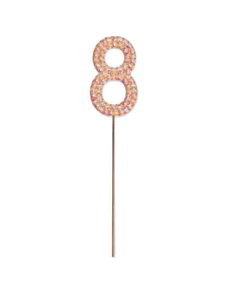 Decoration gateau anniversaire 8 rose
