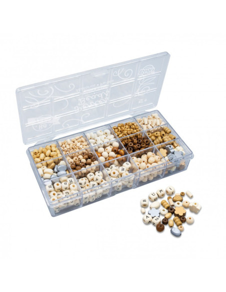 Boite de perles en bois - naturel