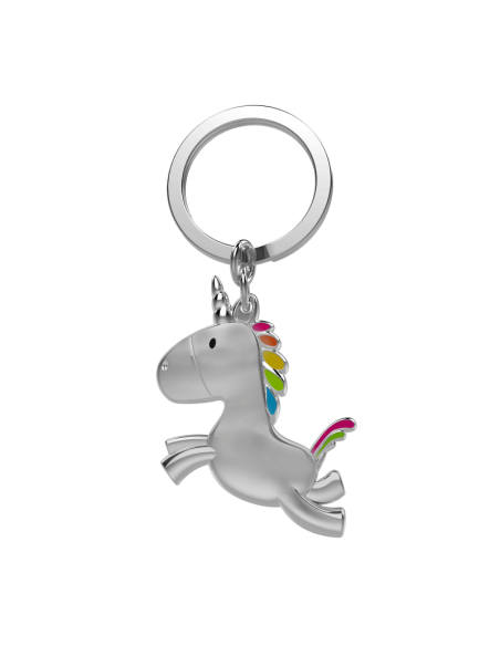 Porte-cles - licorne arc en ciel