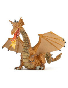 Dragon or avec flamme
