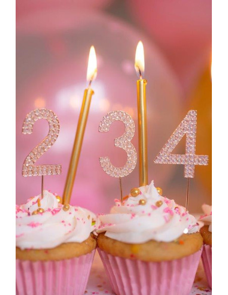 Decoration gateau anniversaire 7 rose