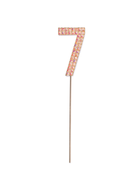 Decoration gateau anniversaire 7 rose
