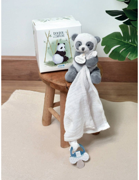 Unicef - panda avec doudou attache-sucette