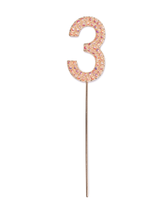 Decoration gateau anniversaire 3 rose