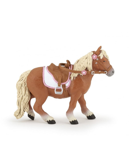 Poney Shetland avec selle
