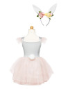 Robe de lapin avec coiffe, taille 3-4 ans