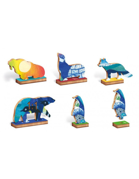 LUDATTICA - WOODY PUZZLE ANIMAUX POLAIRES 25X35CM, 48 PIECES