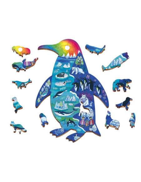 LUDATTICA - WOODY PUZZLE ANIMAUX POLAIRES 25X35CM, 48 PIECES