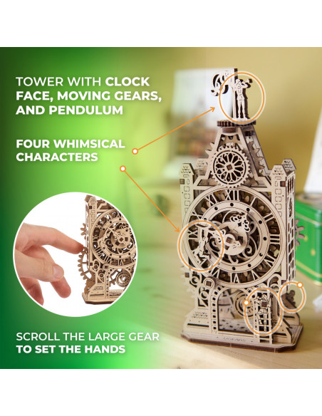Ugears - ancienne tour horloge - 44 pieces