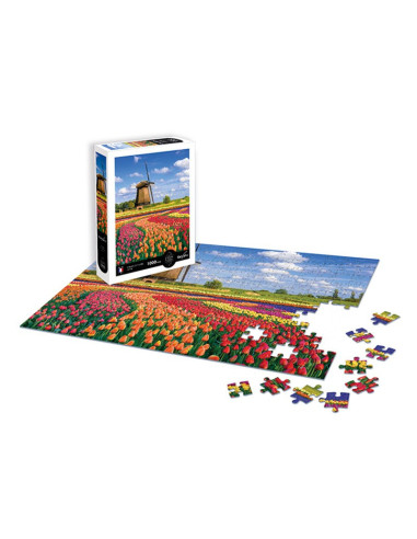 Puzzle 1000 pièces - champs de tulipes - hollande