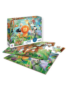 Puzzle 2 x 24 pièces - Animaux Sauvages 2