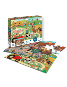 Puzzle 2 x 24 pièces - Ferme et Ville 2