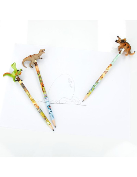 Crayon Dino World avec figurine Dino
