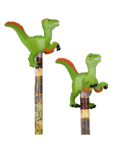 Crayon Dino World avec figurine Dino