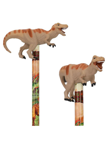 Crayon Dino World avec figurine Dino