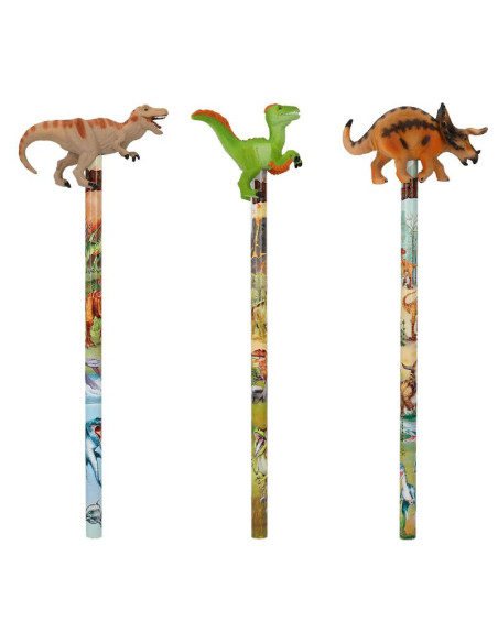Crayon Dino World avec figurine Dino
