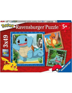 Puzzles Pokémon | 3x49 pièces Ravensburger avec Salamèche et amis 2