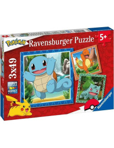 Puzzles Pokémon | 3x49 pièces Ravensburger avec Salamèche et amis