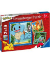 Puzzles Pokémon | 3x49 pièces Ravensburger avec Salamèche et amis