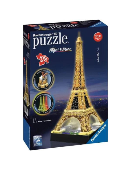 Tour Eiffel Night Edition LED - Puzzle 3D Ravensburger
