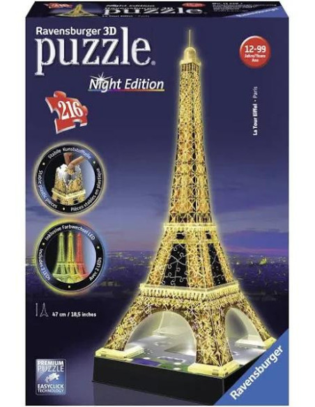 Tour Eiffel Night Edition LED - Puzzle 3D Ravensburger