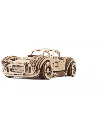 UGEARS Voiture De Course Drift Cobra – Puzzle 3D Bois Mécanique à Ressort, Kit Vintage Pour Adultes
