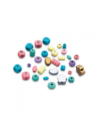 Boite de perles en bois - couleurs