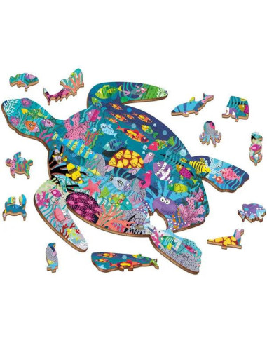 LUDATTICA - WOODY PUZZLE OCÉAN 25X35CM, 48 PIECES