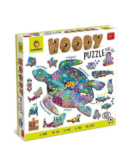 LUDATTICA - WOODY PUZZLE OCÉAN 25X35CM, 48 PIECES