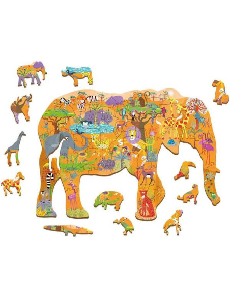 LUDATTICA - WOODY PUZZLE SAVANNE, 48 PIECES