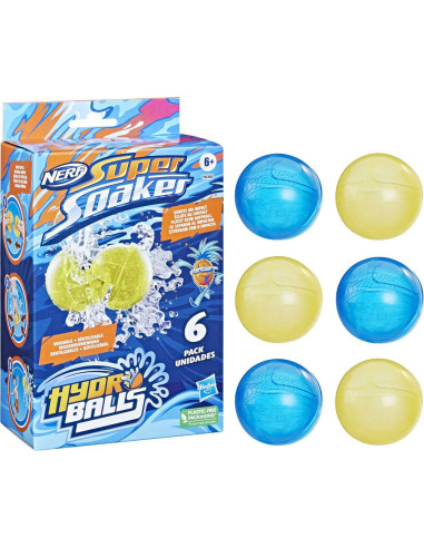 Nerf super soaker - hydro balls pack de 6 balles