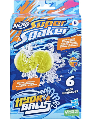 Nerf super soaker - hydro balls pack de 6 balles