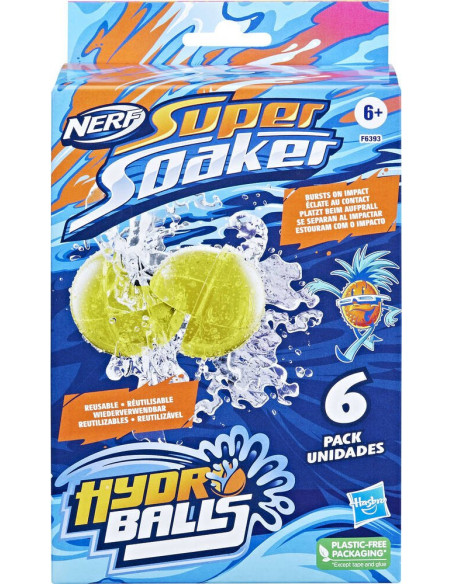 Nerf super soaker - hydro balls pack de 6 balles