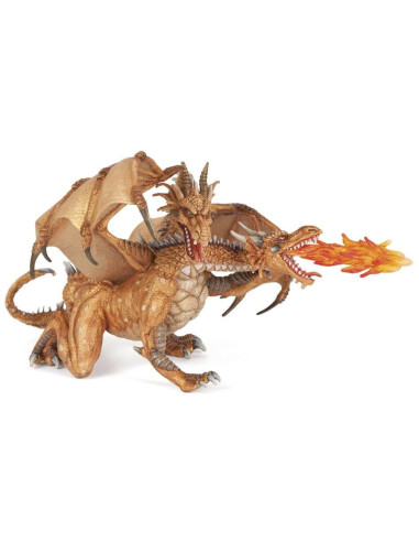 Dragon deux têtes or