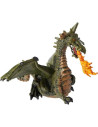 Dragon ailé vert avec flamme