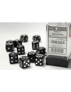 Chessex - set de 12 des 6 opaque - vert/blanc 2