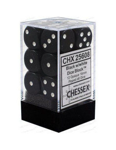 Chessex - set de 12 des 6 opaque - vert/blanc