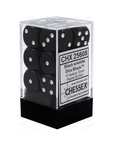 Chessex - set de 12 des 6 opaque - vert/blanc