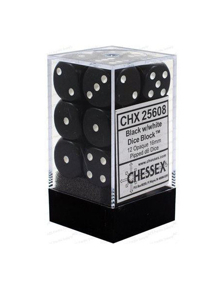 Chessex - set de 12 des 6 opaque - vert/blanc