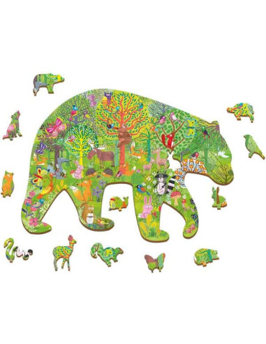 LUDATTICA - WOODY PUZZLE FORET 25X35CM, 48 PIECES