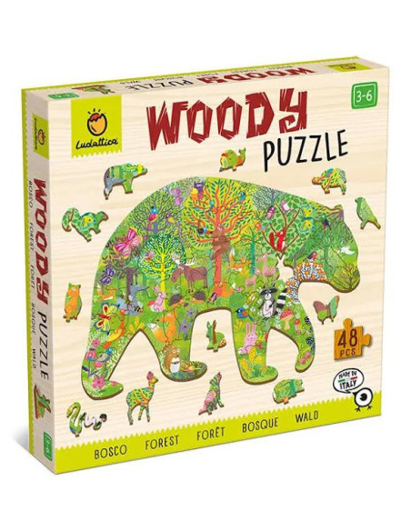 LUDATTICA - WOODY PUZZLE FORET 25X35CM, 48 PIECES