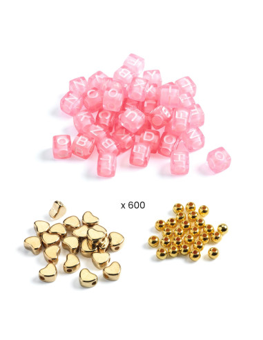 Foison de perles - perles alphabet or
