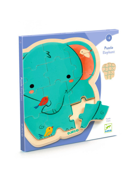 Puzzlo - puzzlo elephant 14 pcs - djeco