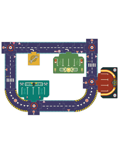 Crazy motors - circuit géant voiture - 24 pcs - djeco