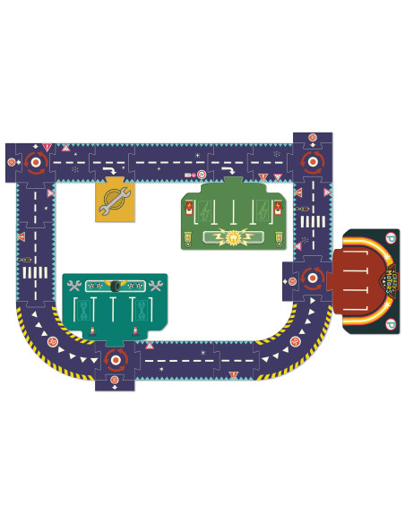 Crazy motors - circuit géant voiture - 24 pcs - djeco